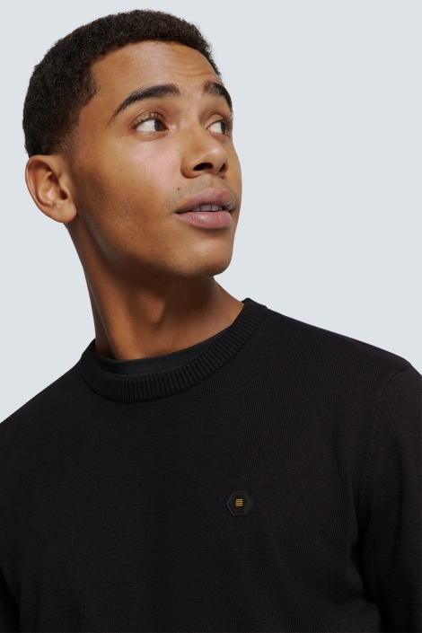 NO-EXCESS pullover crewneck 2 coloured melang